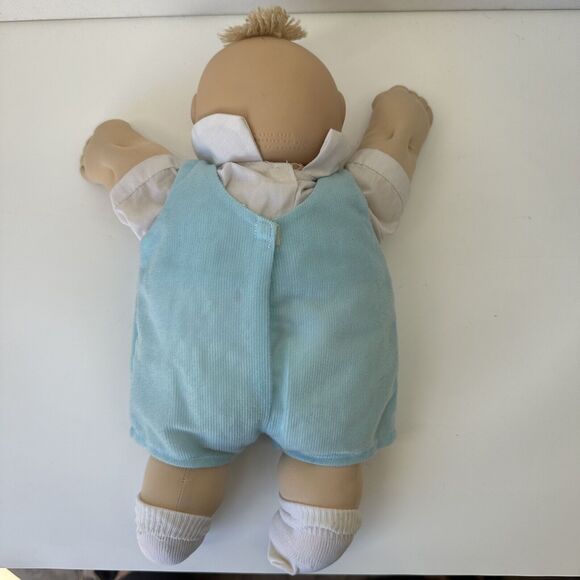 Vintage Cabbage Patch Doll Baby Boy Blue Sailor Suit Diaper Hair Green Eyes 1982 - Picture 3 of 6